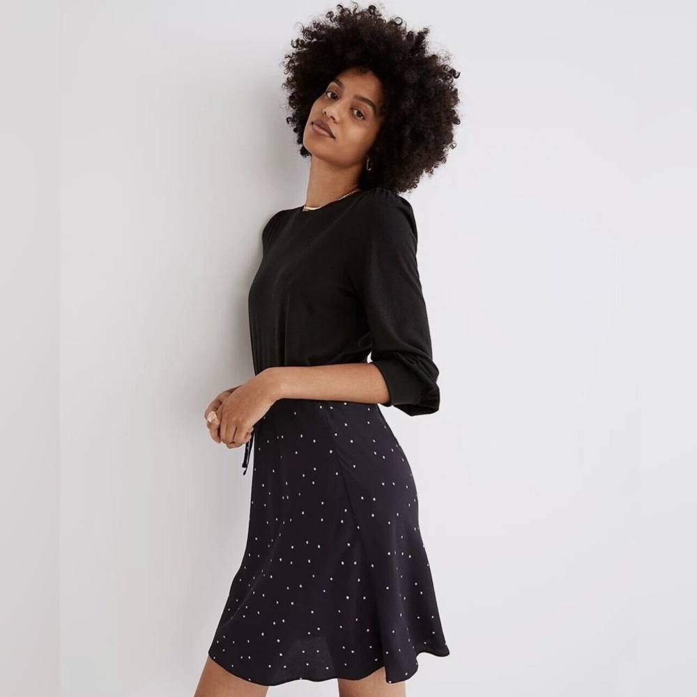 Madewell Drawstring Mini Slip Skirt Night Stars